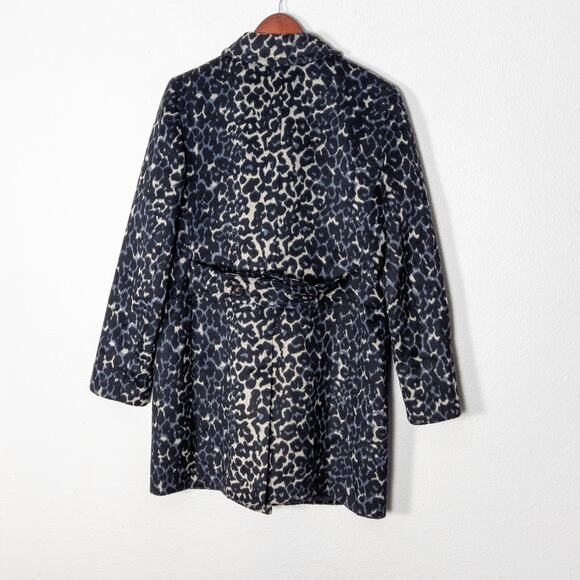 NEW Ann Taylor LOFT Women’s Coat Leopard Print Boho Western Wool Blend Size L - Picture 2 of 13